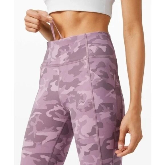 Lululemon Time To Sweat Crop Leggings 23" Icognito Camo Pink Taupe Multi - Picture 2 of 11